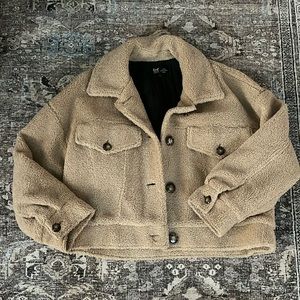 Zara TRF short faux shearling jacket, size Small